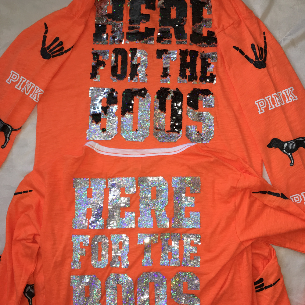 Victoria’s Secret Pink Halloween Bling Lace Up Tee